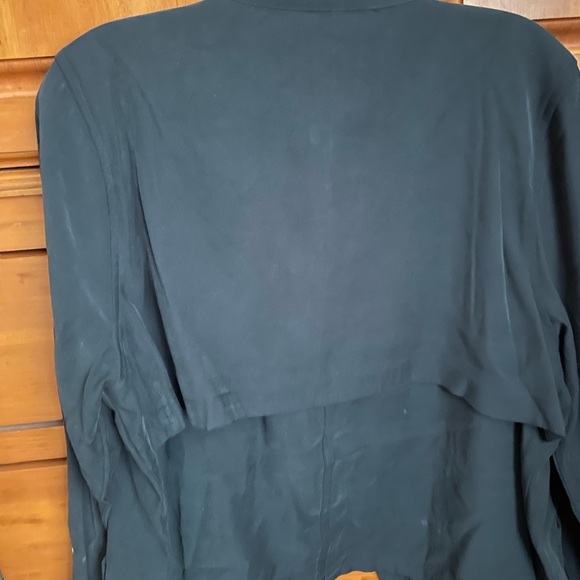 Black Utility Jacket with Collarless Design and Epaulettes - Picture 2 of 3